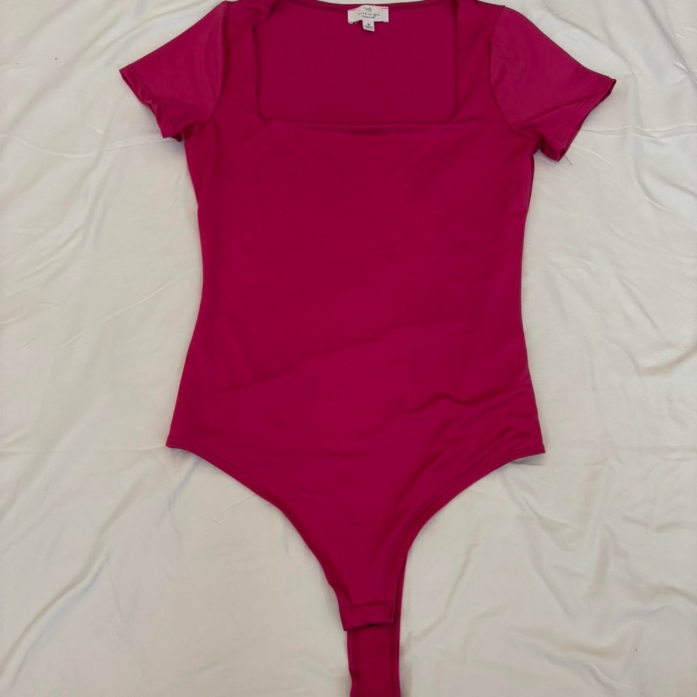 Live in the Moment hot pink body suit